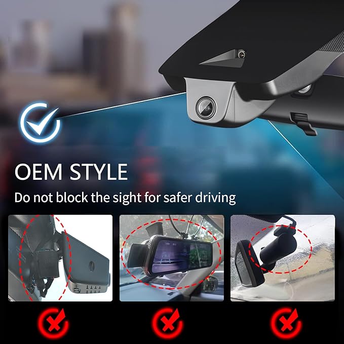 Front 4K & Rear 1080P Dash Cam Custom fit for Toyota Tacoma & Hybrid 2024 2025 2026(Model B), SR SR5 TRD Sport Pro Pre-Runner Off Road Limited etc, Integrated OEM Look, App & WiFi, GPS, 128GB Card