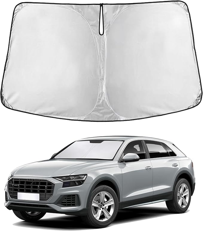 EcoNour Windshield Sunshade Compatible for Audi Q8 2019-2024 2025 2026, Sun Visor for Front Windshield & Window Sun Shade Cover, UV Heat Blocker & Protector, Car Accessories
