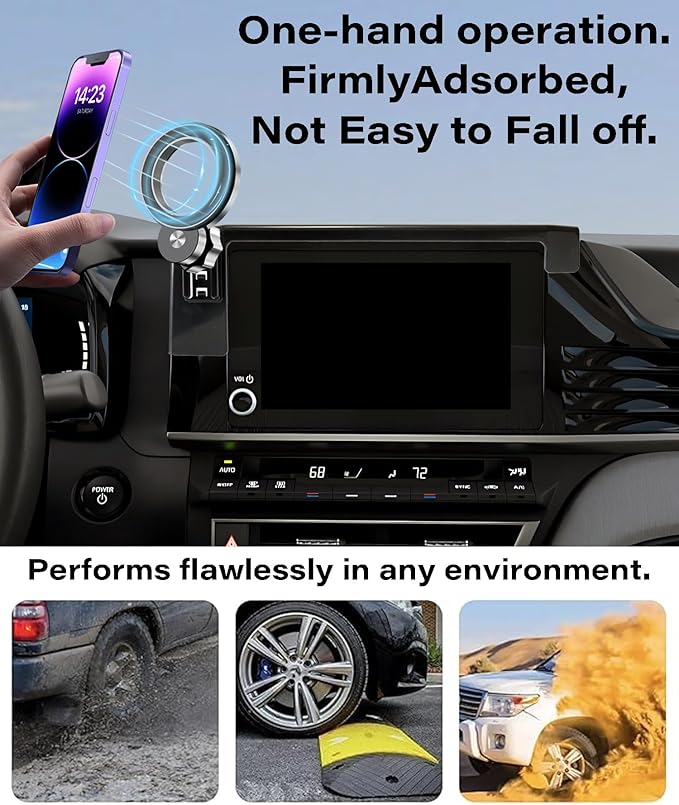 Car Phone Holder for Toyota Camry LE/SE 2025 2026 Accessories Apply to 8 Inch Touch Screen Fixed Clip MagSafe Cell Phone Mount Hands-Free 360° Rotation