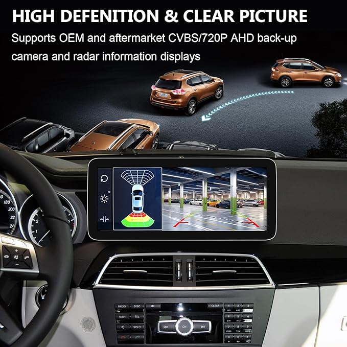 12.3 Inch Linux Car Touch Display Screen for Mercedes Benz 2012-2015 C A CLA GLA Class W204 W176 C117 X156 NTG4.5/4.7 System, Support iOS 26 CarPlay Android Auto Mirror Link