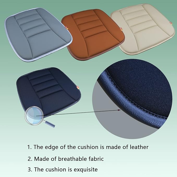 Car Seat Cushion Pad for Driving, Chair Cushion for Office/Truck with Memory Foam, Seat Cushion Comfortable and Durable Black
