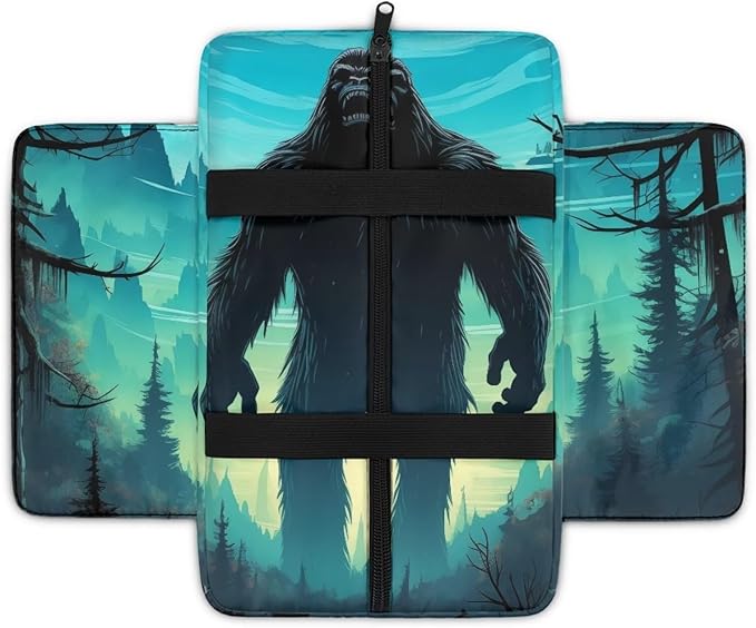 Arm Rest Cover for Car Center Console Cover, Bigfoot Print Easy Install Car Accessories Armrest Protector Center Console Cushion Pad Universal for SUV Truck Van Sedan