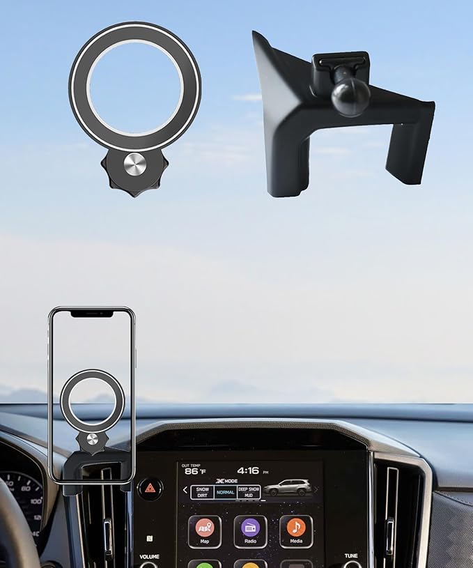 Magnetism Car Phone Holder for Subaru Forester 2025 2026 Accessories Compatible with MagSafe Hands-Free 360 Degree Rotation Adjustable Cell Phone Mount Does Not Affect Air Vent