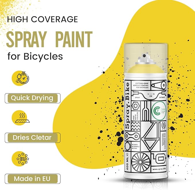 Spray.Bike Spray Paint | Designed Mainly for Bicycles | Multi-Use Acrylic Spray Paint for Metal, Plastic | High Coverage Bike Paint, 400ml, Primos Hill