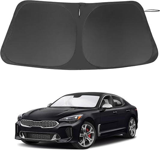 Windshield Sun Shade Custom Fit for 2018-2023 Kia Stinger Accessories Foldable Sunshade Sun Blocker Protect Car from Sun Rays & Heat Damage Keep Car Cooler