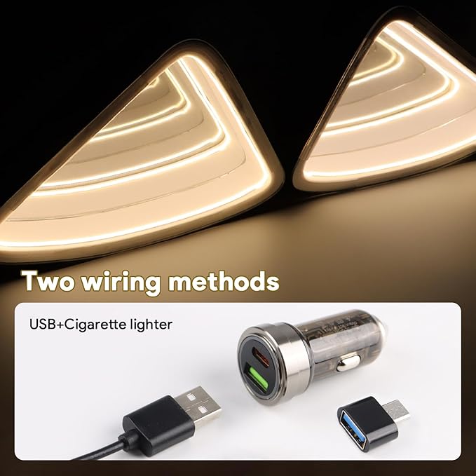 for Tesla Model Y 2019-2024 LED Rear Back Quarter Window Light Rocket Aerospace Theme Decoration Lights Kits Exterior Accessories DC 15V Warm Light