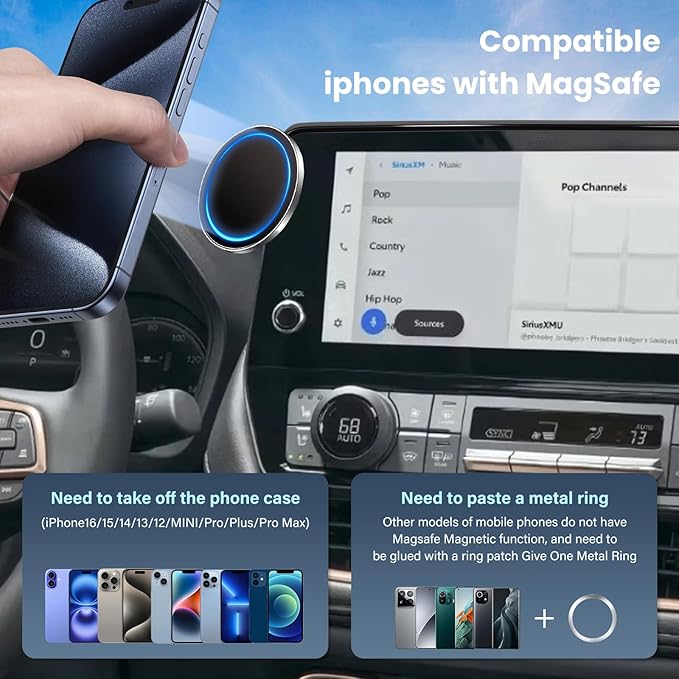 Car Phone Holder Fit for Grand Highlander/Grand Highlander Hybrid 2024-2025 Accessories Dash Organizer with MagSafe Cell Phone Mount 12.3-inch, Cell Phone Automobile Cradles Hands-Free 360° Rotation