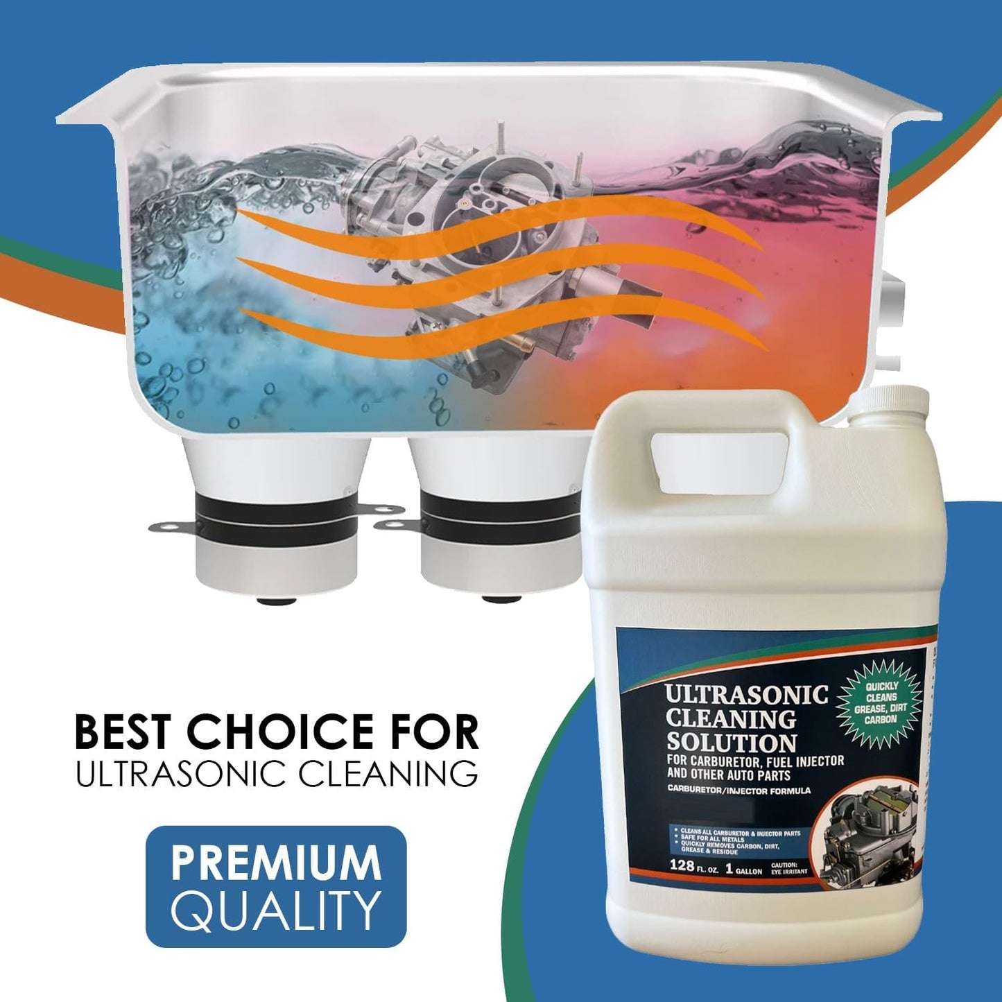NORTHWEST ENTERPRISES Ultrasonic Cleaner Solution for Carburetors and Engine Parts. Concentrated Washing Compound for use in Ultrasonic Machines and Immersion Washers - Automotive Fluid (2 Gallons)