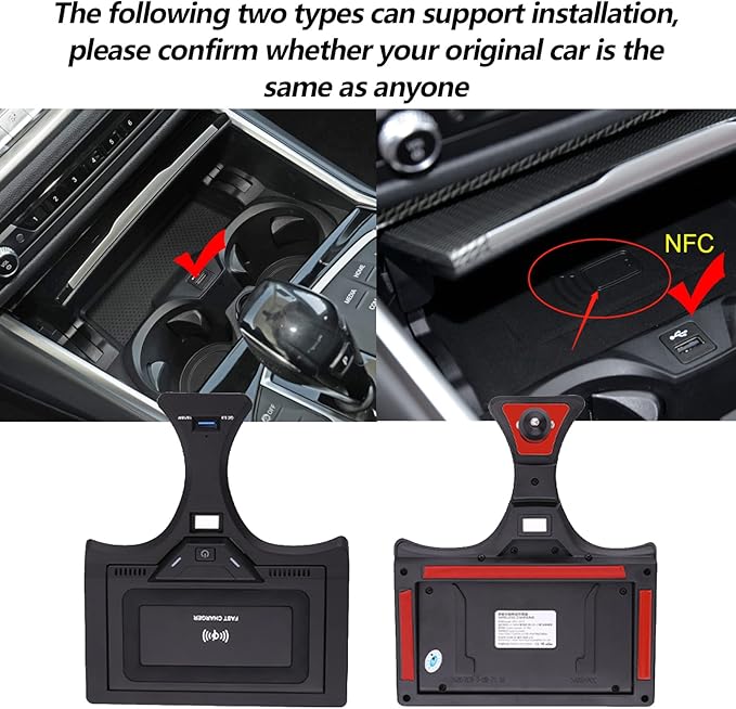 Wireless Car Charger Compatible with BMW 2 Series 2022 2023/3 Series G20 2020-2023/4 Series G22/G23/G26 2020-2023, Center Console Accessory Panel, 15W Qi Support Original Car with NFC