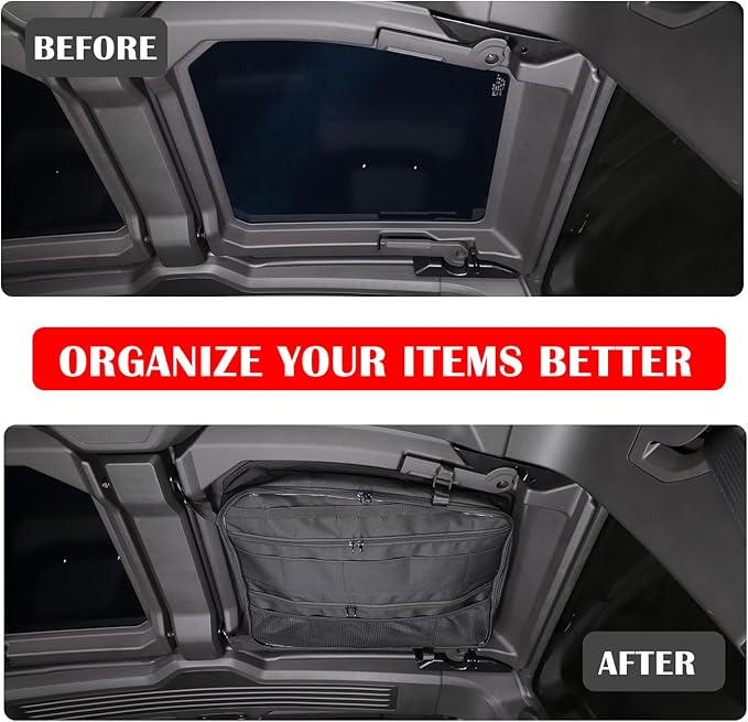 Car Sunroof Organizer Bag Compatible with 2024 2025 2026 Hummer EV Roof Panel Storage Bag Waterproof Foldable Multi-Function Car Rooftop Carrier Sunroof Storage Bags (Rear Top Roof Glass-Right)
