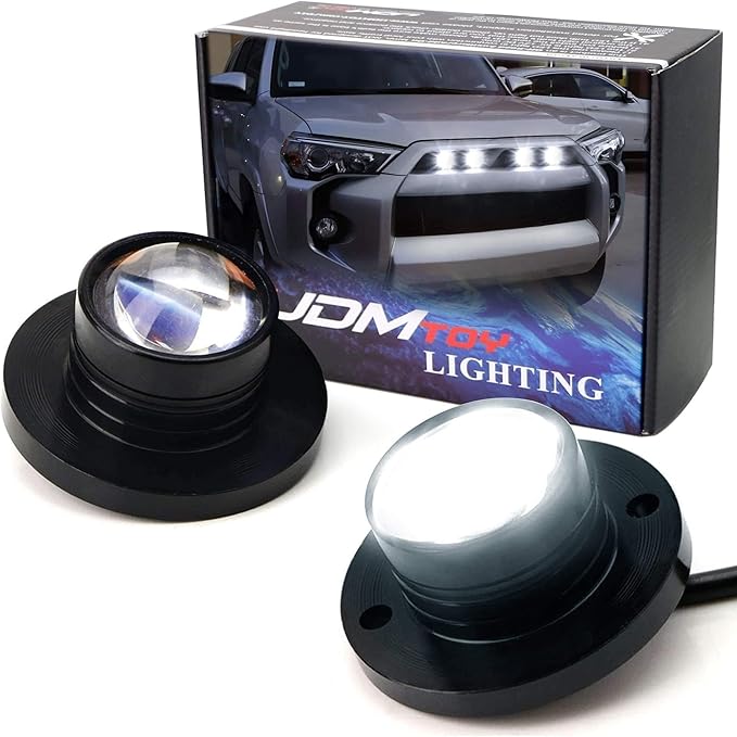 iJDMTOY Pair 12-Chipset High Power LED Surface Flush Mount Strobe Flash Lighting Kit Compatible with Jeep Car Truck SUV 4x4 Side Markers, Lights, White Color