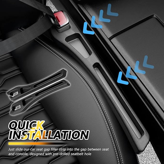 Junecarp 2PCS 2-in-1 Car Seat Gap Filler Organizer with Storage Slots,No Drop Car Gap Seat Filler for Storing Items,Universal in Between Cars Seats Catcher Cars Interior Accessories