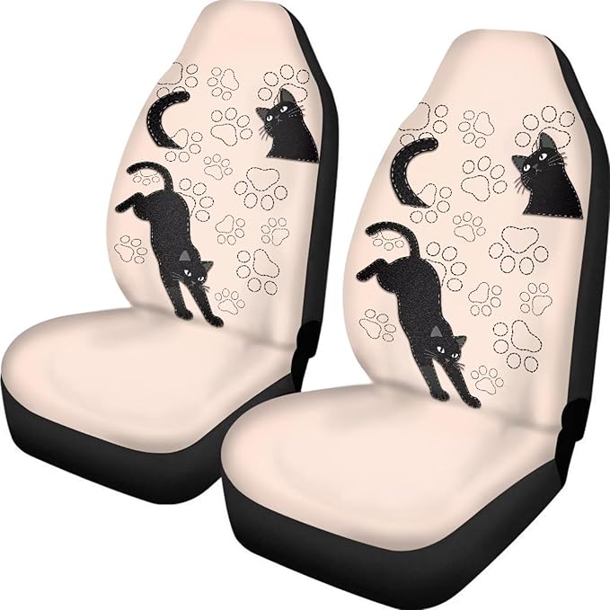 BIGCARJOB Cat Paws Car Seat Covers Set Universal Car Interior Seat Rugs 2 Pcs Auto Front Seat Protector Set for Women Car Accessories Set