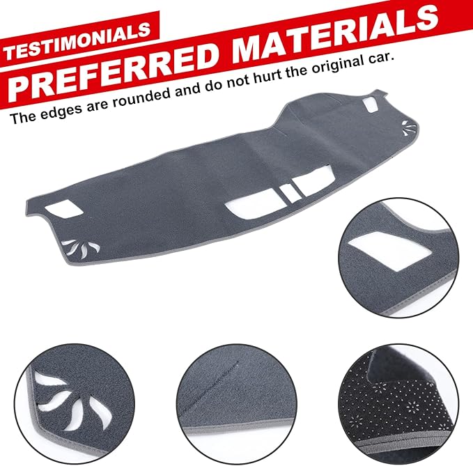 Dash Mat Dashboard Cover for M@itsubishi Outlander 2023 2024 Accessories, Dash Cover Mat Pad Carpet Non-Slip Dashboard Cover Mat Sun Protection (no HUD - Grey)