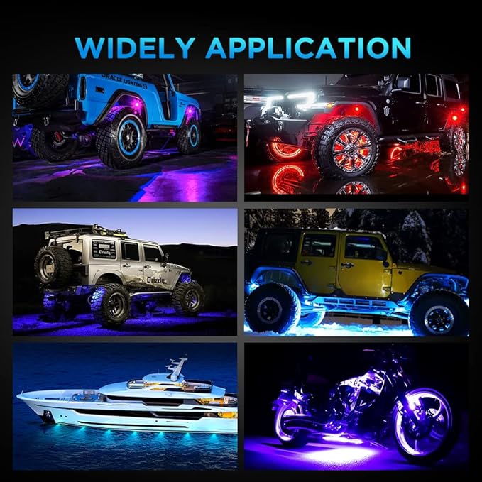 Rock Lights for Trucks 10 Pods RGB LED Rock Lights with Bluetooth APP/Remote Control Music Mode Extension Cords Underglow Lights IP68 Waterproof Neon Light Kits for Car Jeep Offroad Pickup