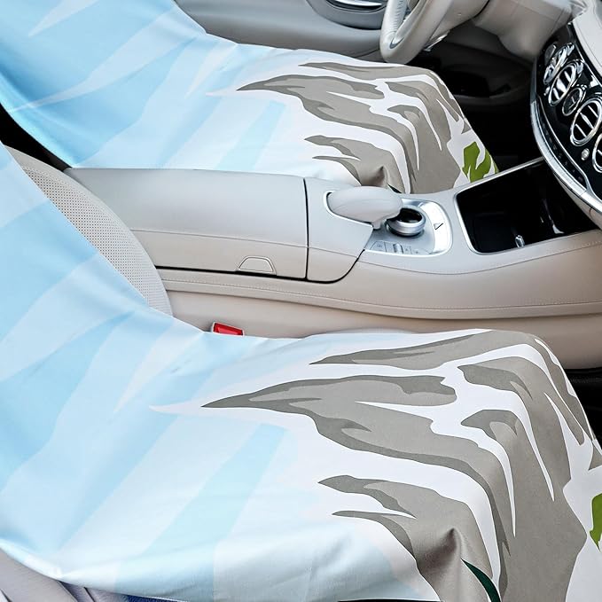 1 Pack Car Seat Towel Covers with Storage Bag 63 x 32 Inch Athletic Running Towel Seat Sweat Washable Non Slip Cover Gift for Car Outdoor Sport Activities (National Park 1)