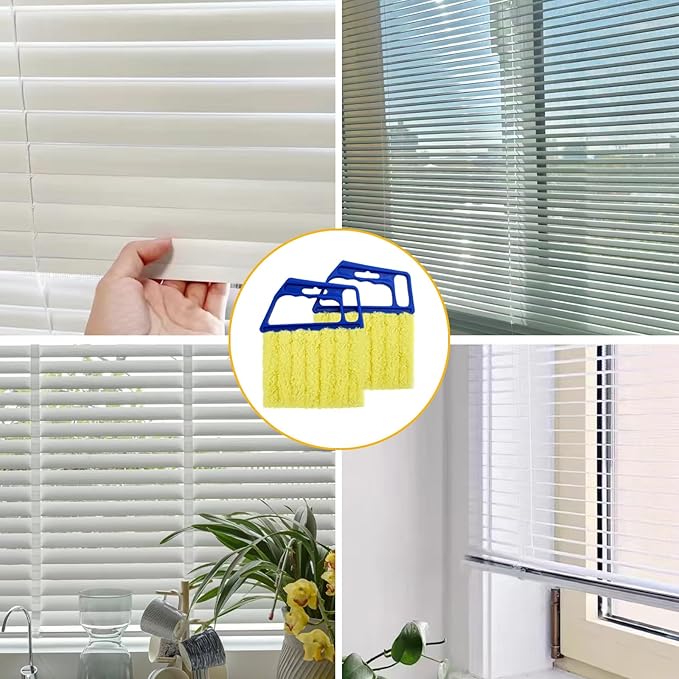 2 Pcs Blinds Cleaner Duster Tool 7 Finger Microfiber Washable Blind Cleaner Mini Window Dusters for Cleaning Dust Remova for Window Air Conditioner Vent Fans Venetian Shades Wood Blinds Dust Dirt