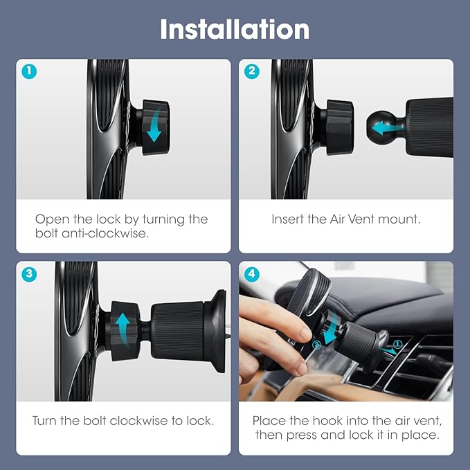 pitaka for Qi2 MagSafe Car Mount Charger, 15W Magnetic Car Phone Holder for iPhone 17/16/15/14/13 Series with NFC Feature, Air Vent [MagEZ Car Mount Pro 2 Qi2]