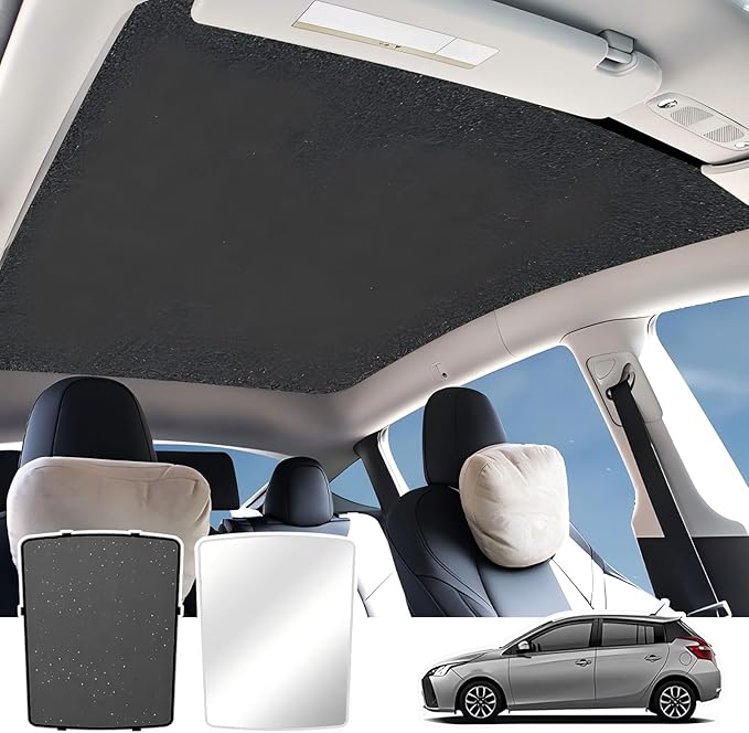 Car Sunroof Sunshade Compatible with Tiguan Accessories 2010-2017, One-Piece Glass Roof Sun Shade, Foldable Car Sunshade Roof, Sunroof Cover, Sun UV Protection