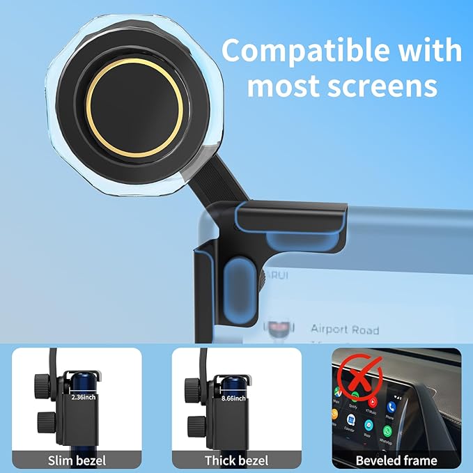 Magnetic Car Phone Mount for Tesla Model 3/Y,Car Dash Phone Holder, Magnetic Car Phone Mount Accessories, Phone Stand for iPhone 12 to 17 Series with MagSafe Compatibility