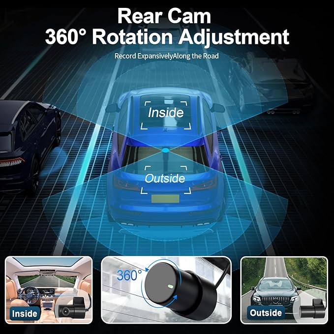 Mangoal Front 4K & Rear 1080p Dash Cam Custom fit for Audi (Model B Black) A4 A6 Allroad A3 A5 A6 Q5 A8 S8 A7 S5 Q3 S3 S7, Integrated OEM Look, WiFi and Free App, GPS, 128GB Card
