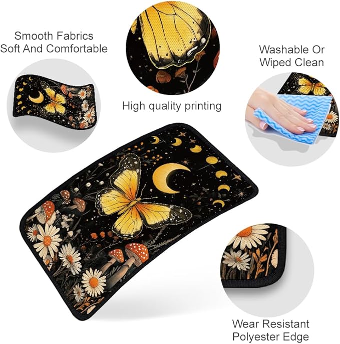 1pc Center Console Armrest Cover Pad 12.6x7.5 inch Butterfly Neoprene Car Armrest Cushion Waterproof Armrests Seat Box Cover Protector for Universal Cars Vehicles SUVs