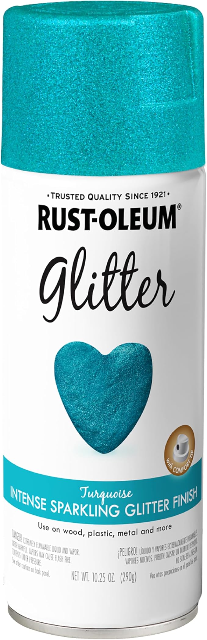 Rust-Oleum 302573 Specialty Glitter Spray Paint, 10.25 Oz, Turquoise