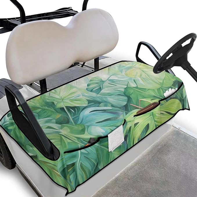 Biyejit Golf Cart Seat Covers with 4 Pockets Golf Cart Seat Towel Blanket Fits 2-Seat Golf Carts, Golf Cart Accessories
