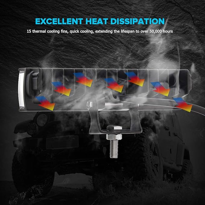 Samman ADTOPI 6 inch Led Light Bar with Wiring Harness Kit, LED Pods Flood Spot Combo Beam Driving Work Fog Light Off Road Super Bright Waterproof for UTV Truck Sand Rail ATV SUV Chevy