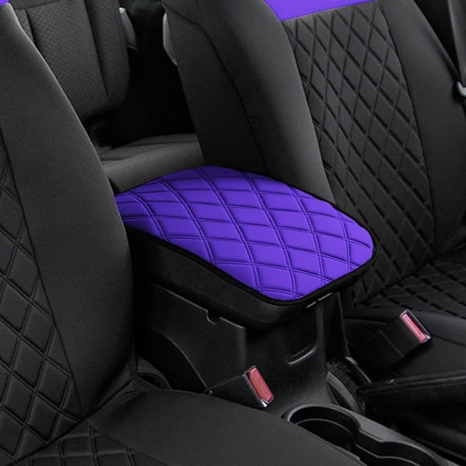 FH Group Neosupreme Purple Diamond Pattern Center Console Pad – Water-Resistant Armrest Cover Protector for Cars, SUVs & Trucks