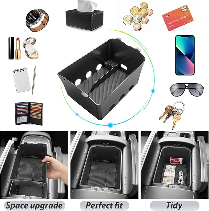 SKTU for 2026 Hyundai Palisade Center Console Organizer for 2026+ Hyundai Palisade Calligraphy Under Center Console Tray Hyundai Palisade 2026 Accessories Lower Console Tray ABS (Calligraphy Only)