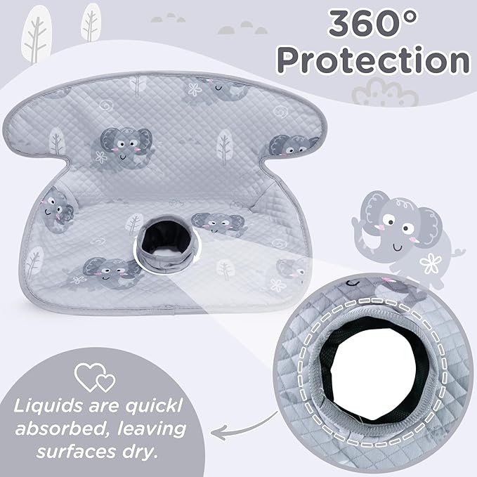 Car Seat Potty Training Protector Set, 2 Pack Waterproof Piddle Pad for Baby Toddlers, Leak-Proof Car Seat Liner with Non-Slip 2 Strap Covers, Machine Washable - Gray