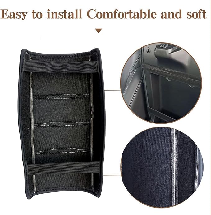 Center Console Pad Armrest Box Cover for Honda 2025 2024 2023 CRV LX EX EXL Sport Hybrid Sport Touring,Black Leather Protector Accessories for CR-V 2023 2024 2025(Orange Stitches)
