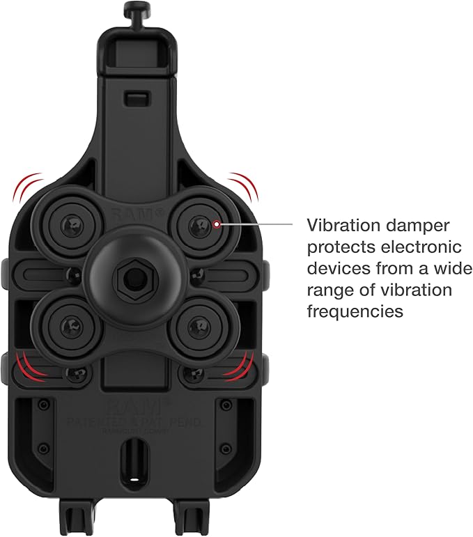 RAM MOUNTS Quick-Grip Pro Phone Holder with B-Size (1") Ball & Vibration Damper RAM-HOL-PD5BVU