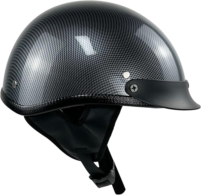 Adult Unisex Black Half Motorcycle Helmet, DOT Approved, for Chopper Moped Scooter Motorbike Electric