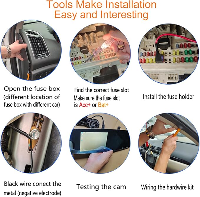 DUOYOUNG Dash Cam Hardwire Kit (12V-24V to 5V), USB C Hardwire Kit for Dash Camera with Acc Functionality, Add a Circuit Fuses, 24h Parking Monitor and Low Voltage Protection (11.5FT)