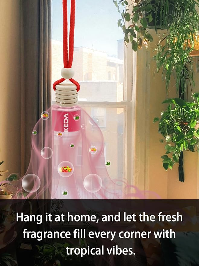 Ikeda Car Air Freshener: Hanging Car Smell Air Freshener | 10ml Hanging Car Perfume | Long Lasting Fragrance | Strong Scents Diffuser for Auto Home (Bubble gum|Circular)