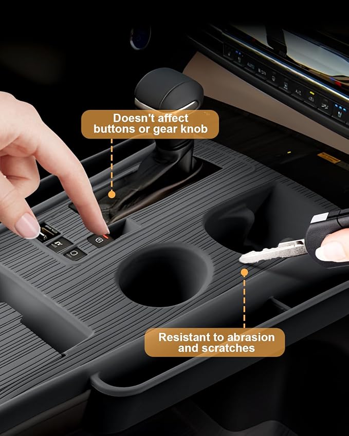 2026 Sienna Center Console Organizer - For 2021-2025 2026 Toyota Sienna Silicone Center Console Cover Organizer - For 2021-2026 Sienna(XLE/XSE/Limited/Platinum/Woodland Edition) Accessories(Grey)