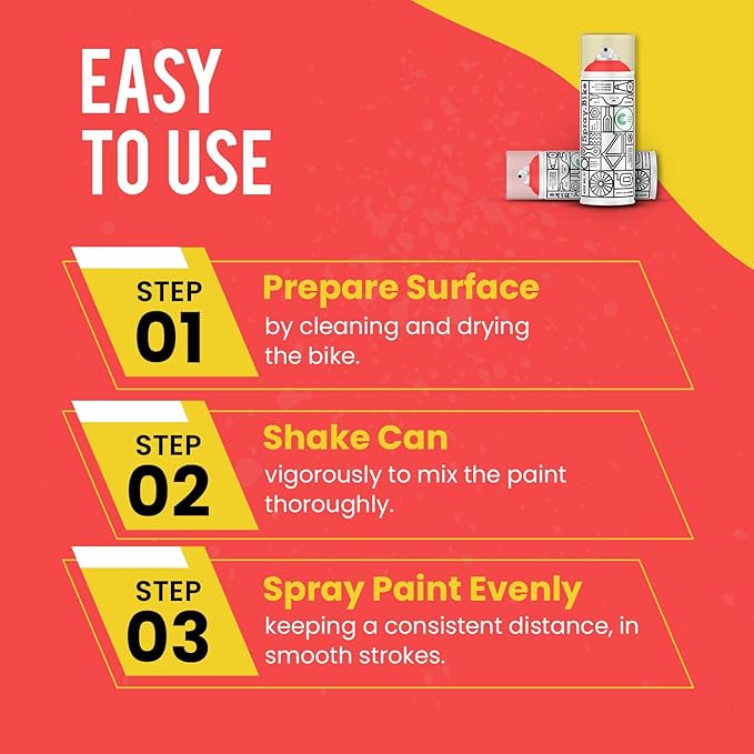 Spray.Bike Spray Paint | Designed Mainly for Bicycles | Multi-Use Acrylic Spray Paint for Metal, Plastic | High Coverage Bike Paint, 400ml