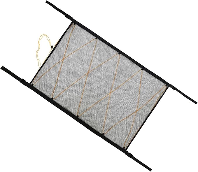 Healifty Portable Mesh Roof Storage Bag Auto Hanging Pouch Seat Container Lightweight Mesh Tote Rv Storage Net Black/Yellow