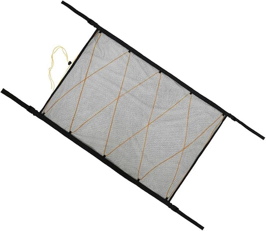 Healifty Portable Mesh Roof Storage Bag Auto Hanging Pouch Seat Container Lightweight Mesh Tote Rv Storage Net Black/Yellow