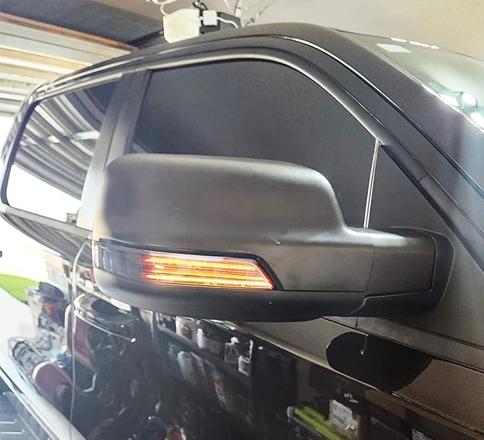 iJDMTOY Smoked Lens Dynamic Sequential Blink/Flow Full LED Side Mirror Turn Signal Light Assembly Kit Compatible with 2019-up Dodge RAM 1500