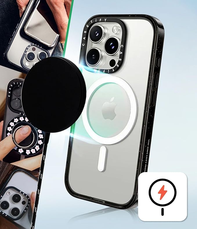 CASETiFY Impact iPhone 15 Case [Slim/Compatible with Magsafe / 8.2 ft. 4X Military Grade Drop Protection] - Welcome to New York - Clear Black