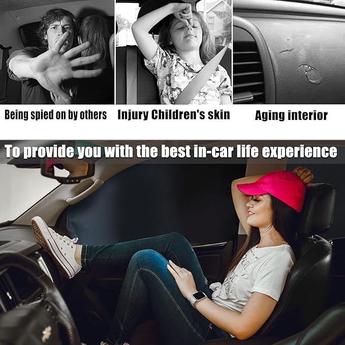 XCBYT Car Window Shades - 4 Pack Car Window Covers 99% UV Protection Magnetic Fordable Privacy Sun Shade for Baby