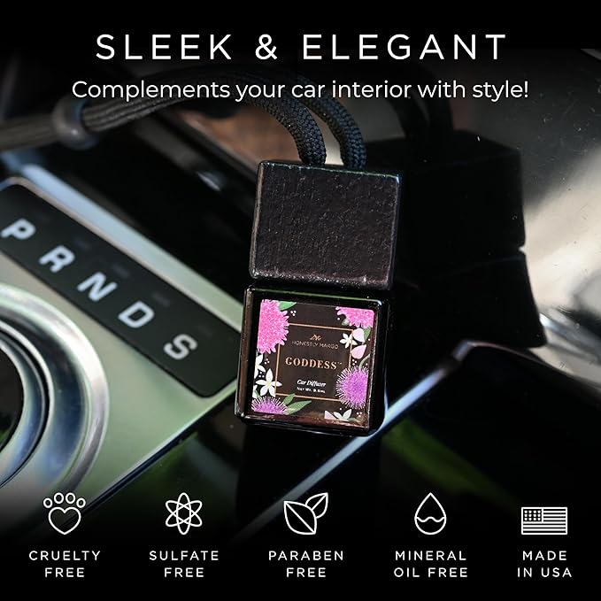 Honestly Margo Goddess Car Diffuser Air Freshener (0.34 Fl Oz, Pack of 1) – Stylish Scent Diffuser with Perfume – Must-Have Essentials for Women, Car Fresheners Long Lasting for a Fresh Drive