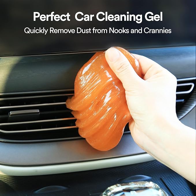 PULIDIKI Car Cleaning Gel Orange and Car Cleaning Putty Blue 2Pack Bundle
