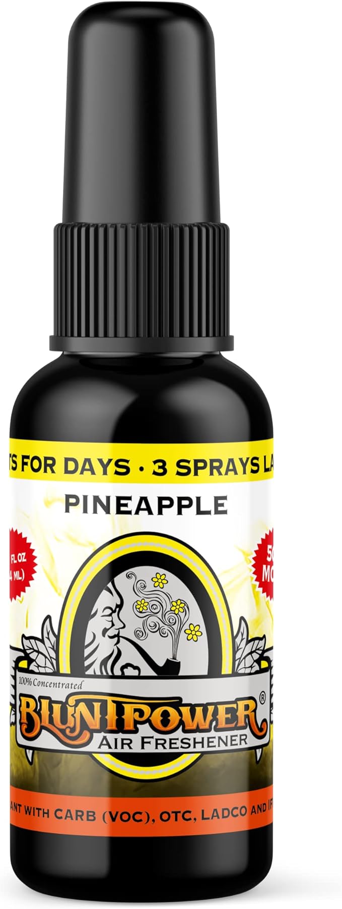 BluntPower 1 Ounce Bottle Oil Based Concentrated Air Freshener and Oil for Burner, Pineapple (Pack of 3)