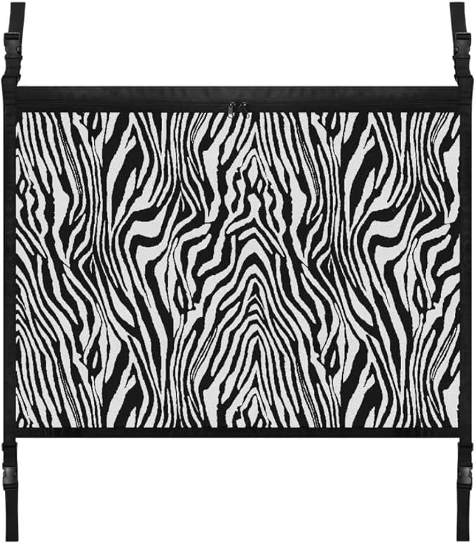 Car Roof Storage Bag Zebra Stripes Car Storage Bag Organizer Multi-Purpose Car Bag Storage Box Organizer Pouch Pocket Large Capacity Storage for Small Items
