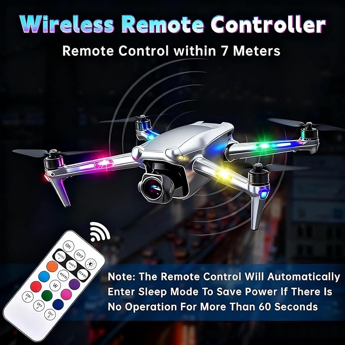 Upgraded 4-lamp high-Brightness 6-Group Wireless LED Warning Strobe Lights |8 Colors, Waterproof Lights with Remote Control| Wireless led Strobe Lights for Cars, Motorcycles, Bicycles and Drones (6)