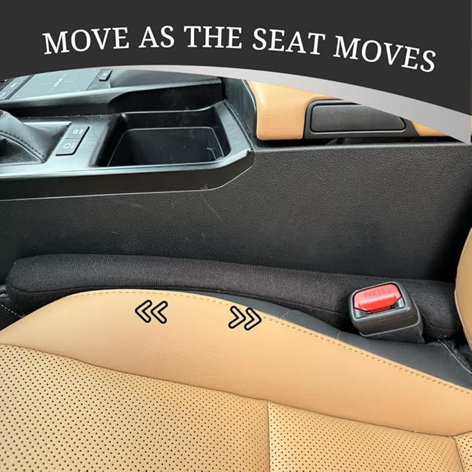 YLXGT Car Seat Gap Filler Universal for Car SUV Truck Accessories Seat Gap Blocker Fit Organizer Fill The Gap Between Seat and Console Stop Things from Dropping Pack of 2 Black
